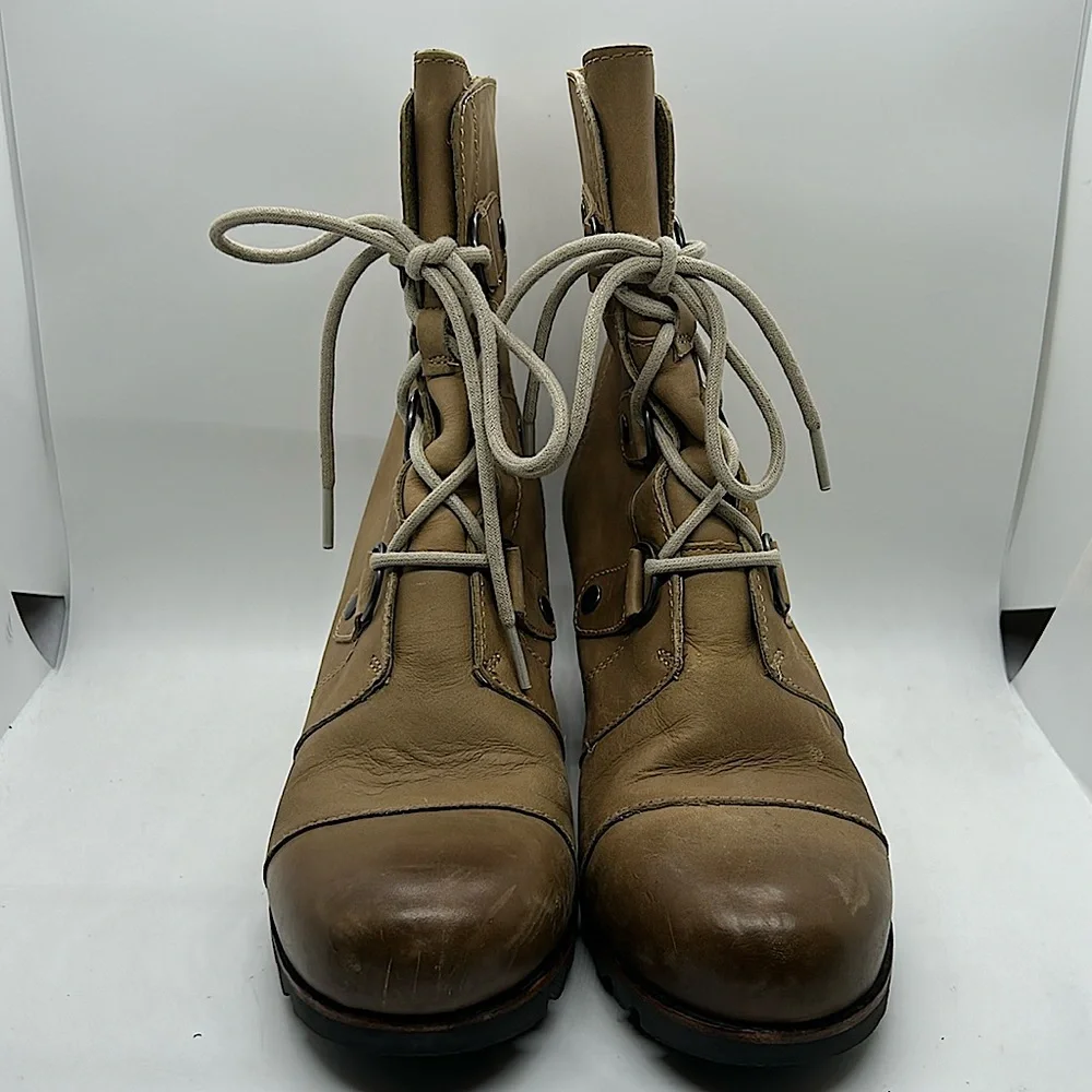 Sorel Joan of Arctic Alpine Ash Lace Up Wedge Boots Shoes **Size 9**🌸🌸 - Picture 2 of 8